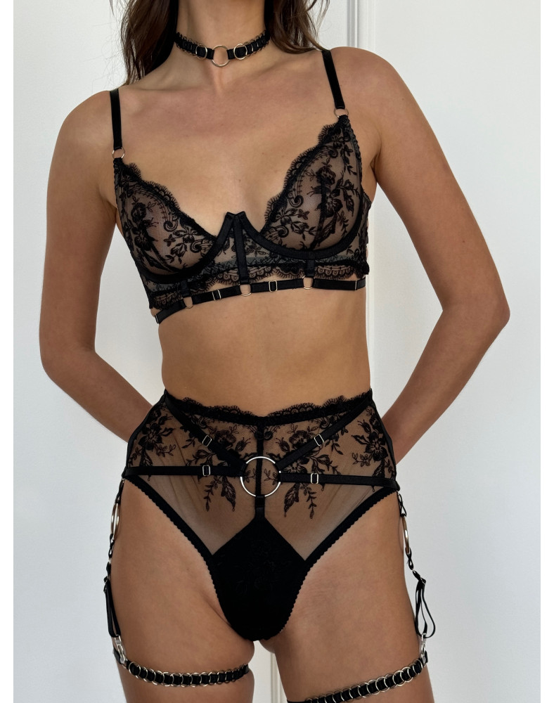Set Adelina Black – чорний мереживний комплект