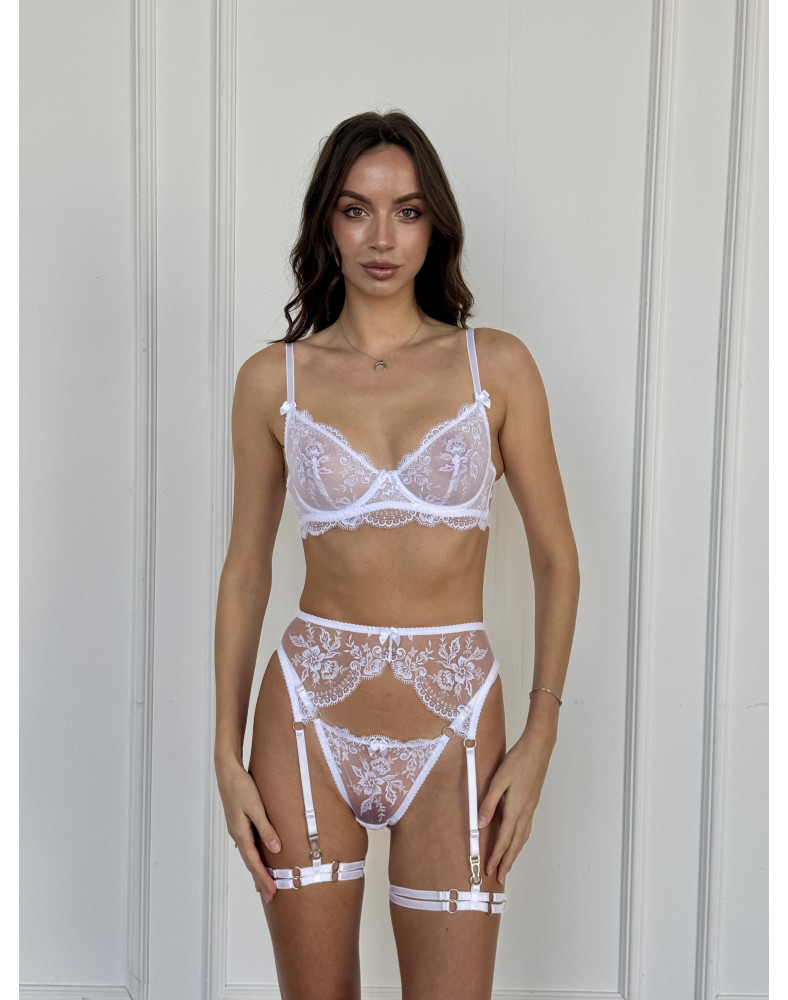 Set Eva – білий мереживний весільний комплект білизни Set Eva – білий мереживний весільний комплект білизни